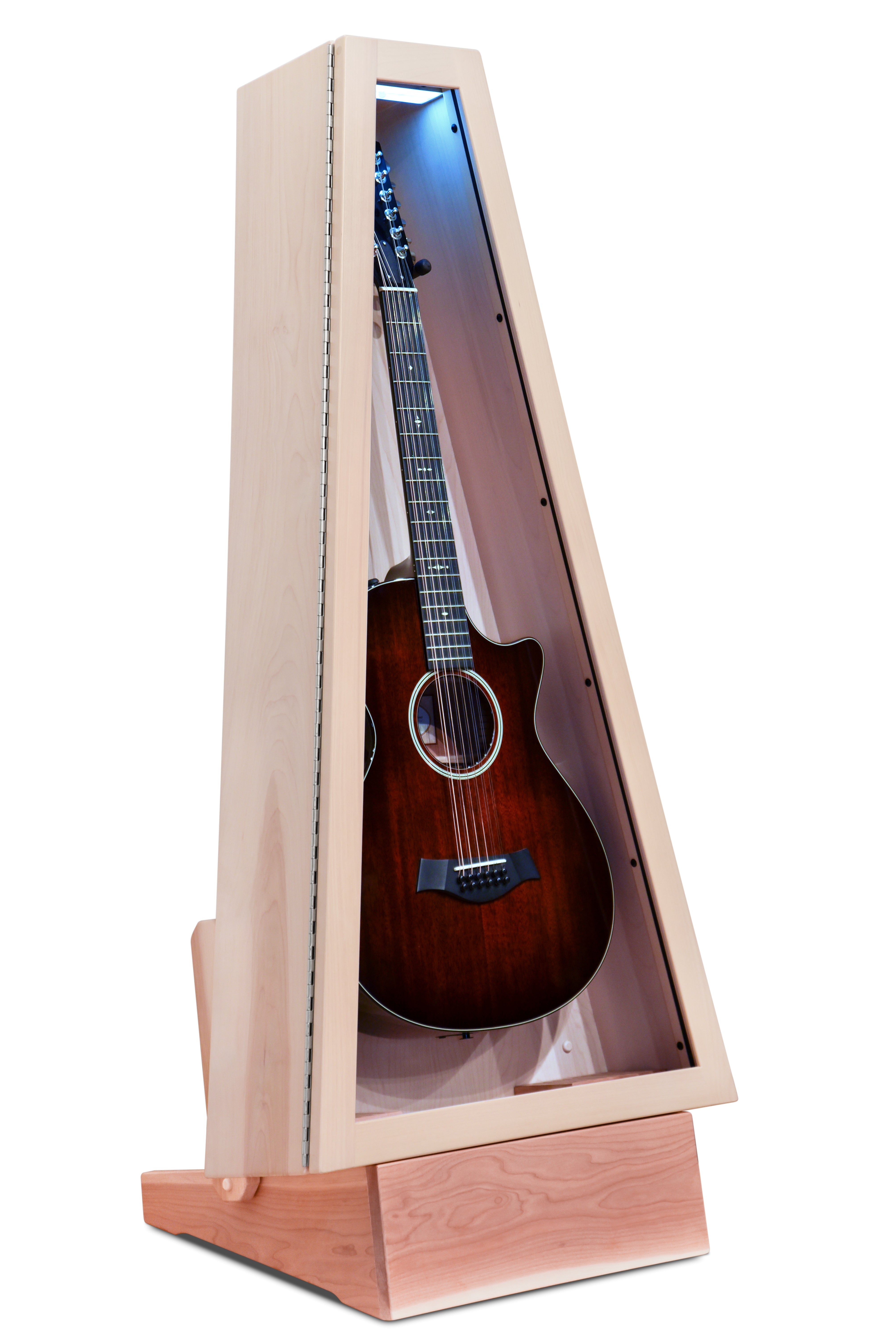 ClimaStand Triangle Humidor with Base - Birch with Campbell White Stain