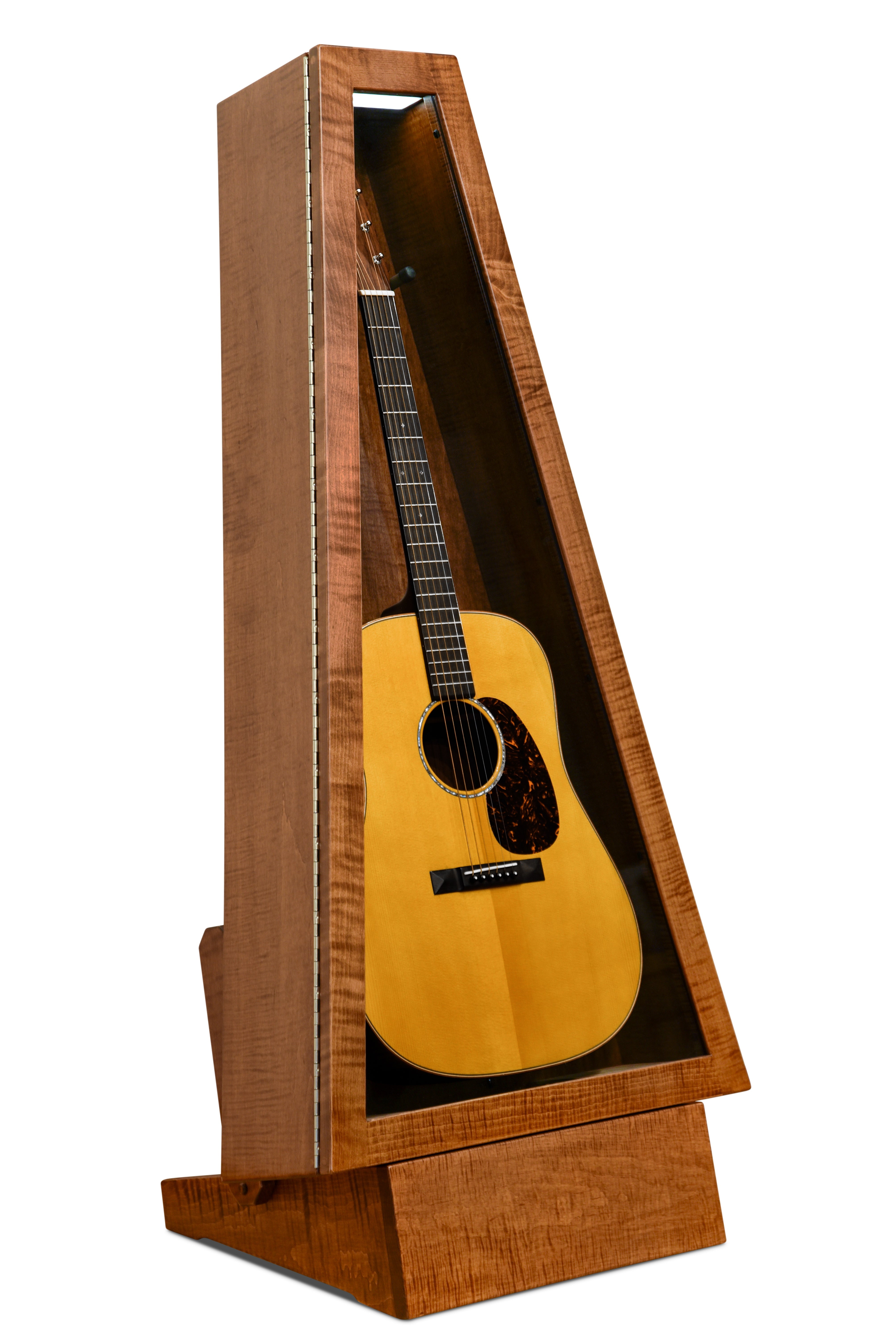 ClimaStand Triangle Humidor with Base - Flamed Maple with Boston Stain