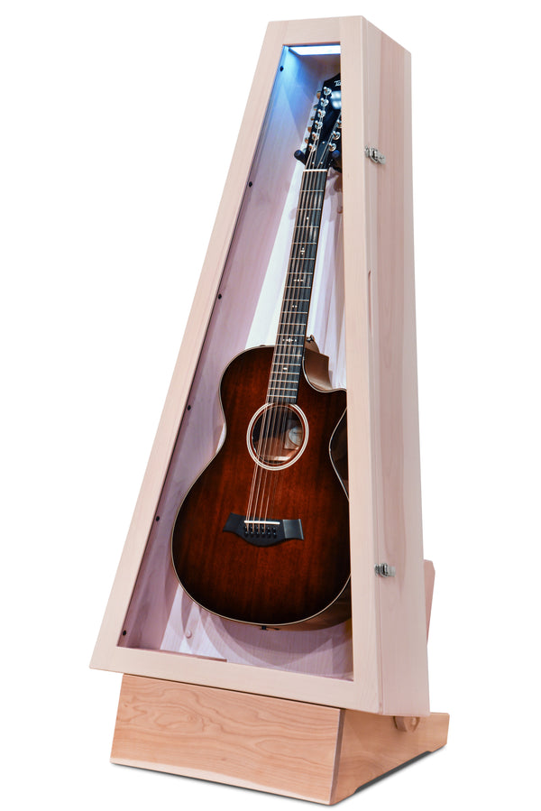 ClimaStand Triangle Humidor with Base - Birch with Campbell White Stain