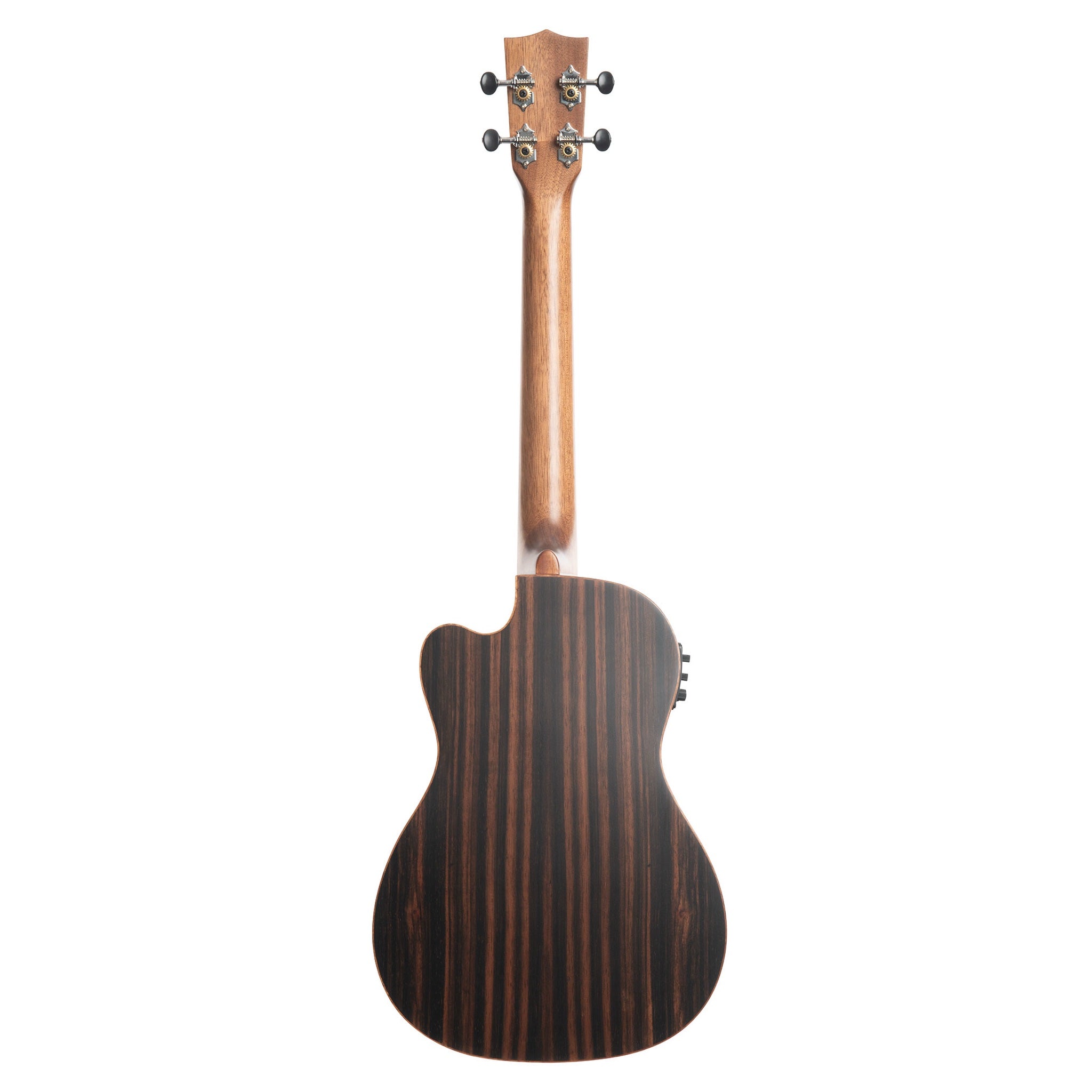 Kala KA-SSEBY-B-CE Solid Spruce Striped Ebony Baritone Acoustic-Electric Ukulele