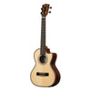 Kala KA-SSEBY-T-CE Solid Spruce Striped Ebony Tenor Ukulele with Electronics