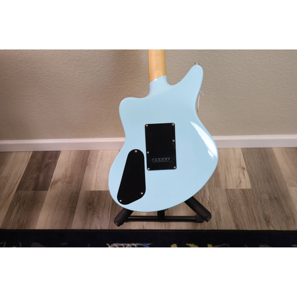 D'Angelico Premier Bedford SH Sky Blue back of body with tremolo and control cavity covers