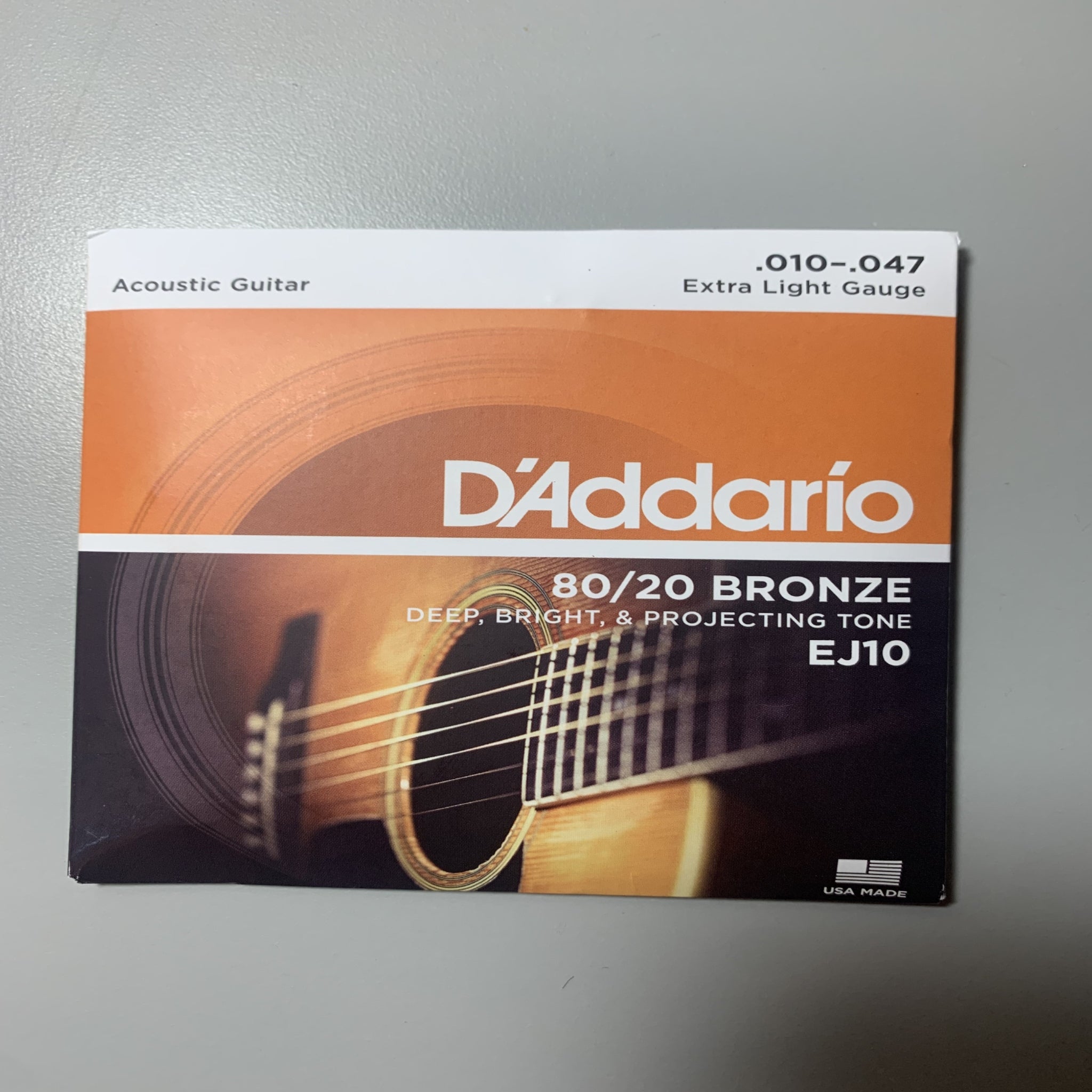 D'Addario EJ10 80/20 Bronze Acoustic Guitar Strings Extra Light (10-47)