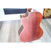 Close-up of the backClose-up of a A Kala KA-SA-TE-C All-Solid Acacia Tenor Cutaway Ukulele with Fishman Electronics.