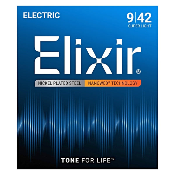 Elixir Nickel-Plated Steel Electric Guitar Strings with NANOWEB Technology