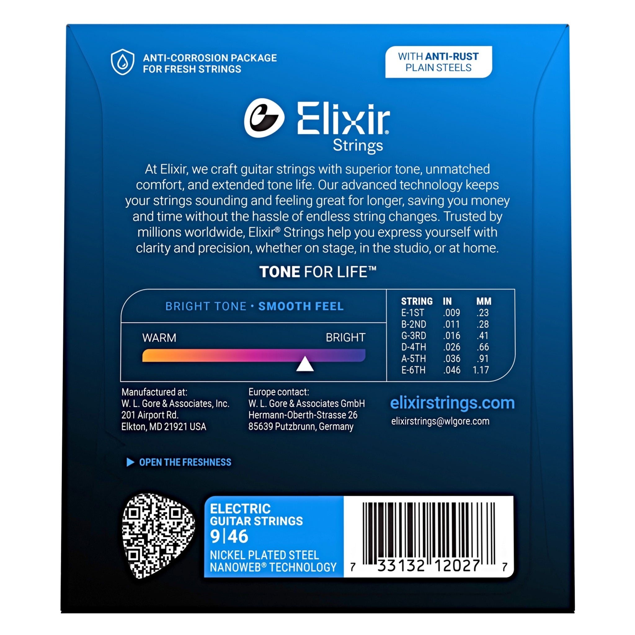 Elixir Nickel-Plated Steel Electric Guitar Strings with NANOWEB Technology