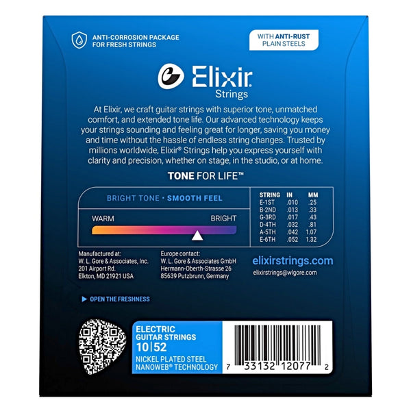 Elixir Nickel-Plated Steel Electric Guitar Strings with NANOWEB Technology