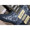 D'Angelico Premier Bob Weir Bedford block inlays, neck P-90 and pearl pickguard close-up