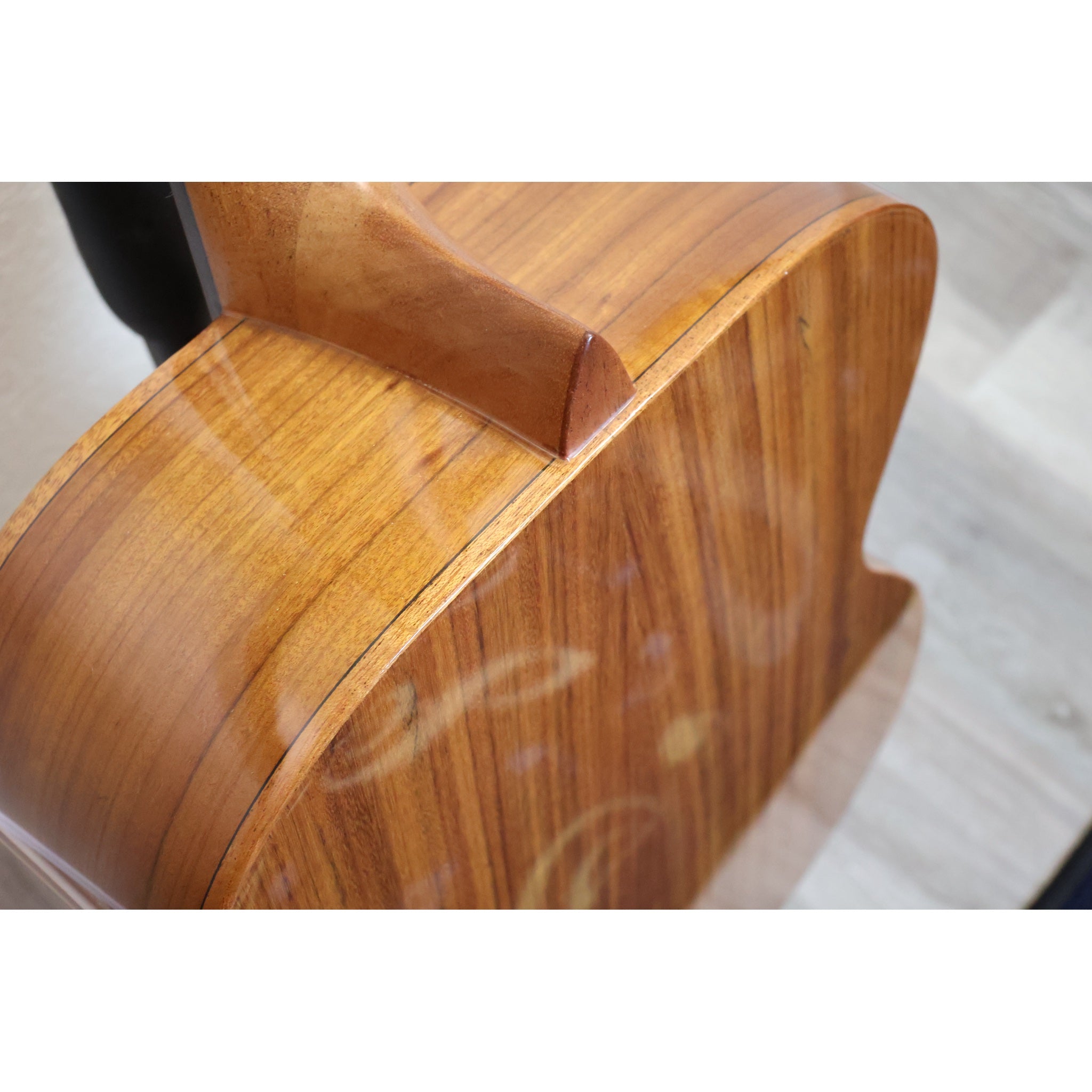 Teton STG110NT ovangkol back and side close-up with binding, natural gloss