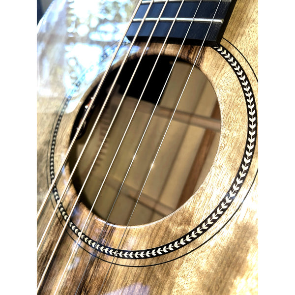 Rosette Detail for Breedlove Oregon Myrtlewood Dreadnought Concerto CE – USA Made  