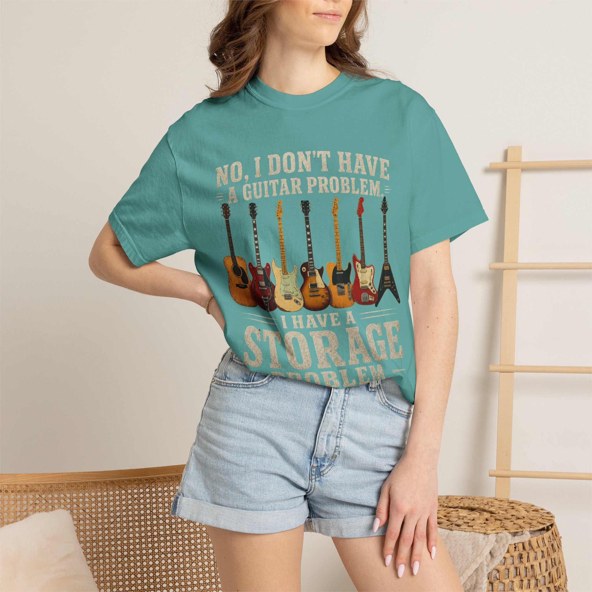 No I Don't Have A Guitar Problem Shirt | Funny Guitar Collector T-Shirt | Vintage Guitarist Gift Tee | Music Lover Shirt