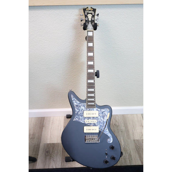 D'Angelico Premier Bob Weir Bedford electric guitar in Matte Stone, full front view