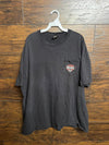 Y2K Faded Harley Davidson Pocket Tee Bellevue Bike Motor 2XL