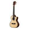 Kala KA-SSEBY-T-CE Solid Spruce Striped Ebony Tenor Ukulele with Electronics