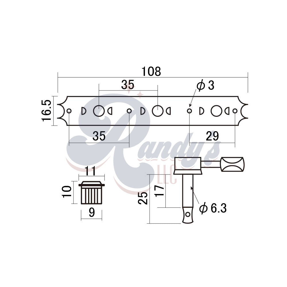 Tuners by Gotoh® w/ Oval Buttons (3-On-Plate) - Fits Gibson®