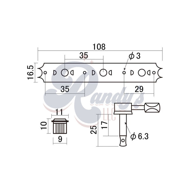 Tuners by Gotoh® w/ Oval Buttons (3-On-Plate) - Fits Gibson®