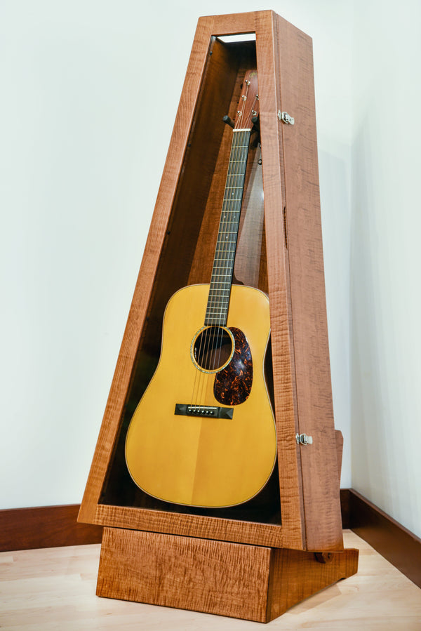 ClimaStand Triangle Humidor with Base - Flamed Maple with Boston Stain