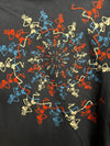 Grateful Dead Spiral Skeltons T-shirt - Liquid Blue RWB - XL