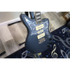 D'Angelico Premier Bob Weir Bedford Matte Stone offset body, angled view with black pearl pickguard