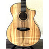Full front view of Breedlove Oregon Dreadnought Concerto CE showing the distinctive solid Myrtlewood top grain – serial 30844