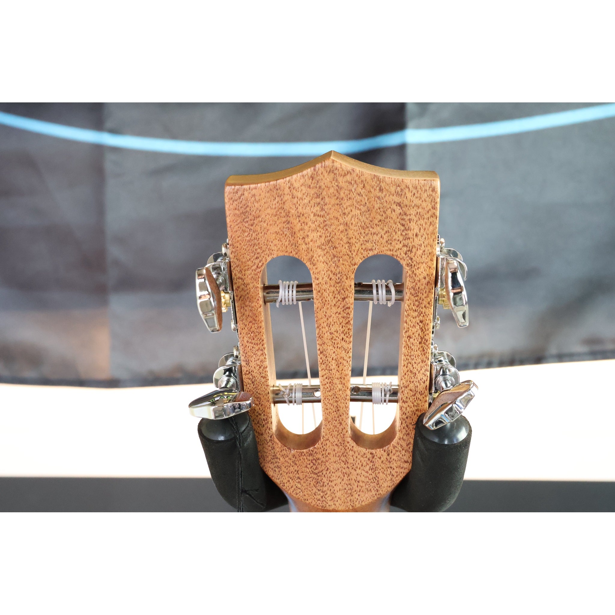 Back of headstock and great tuners on this Close-up of a A Kala KA-SA-TE-C All-Solid Acacia Tenor Cutaway Ukulele with Fishman Electronics ukulele  at ECG Music.