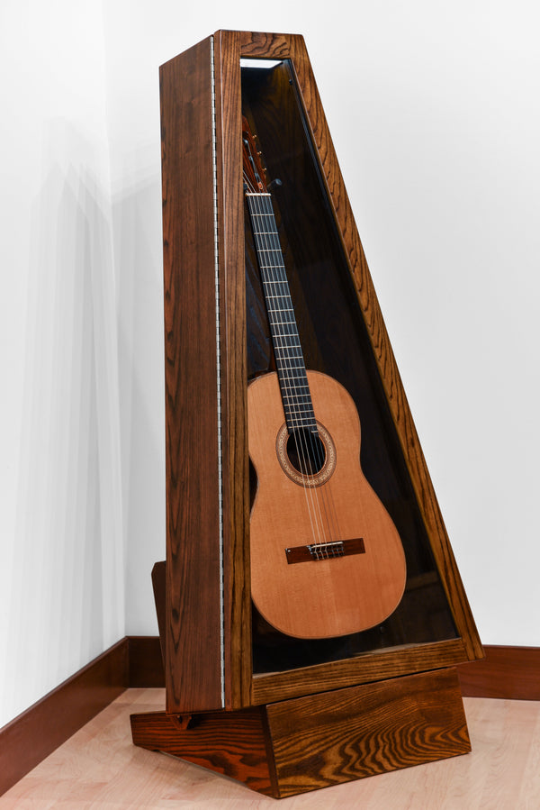 ClimaStand Triangle Humidor with Base - Northern White Ash with Rich Tobacco Stain