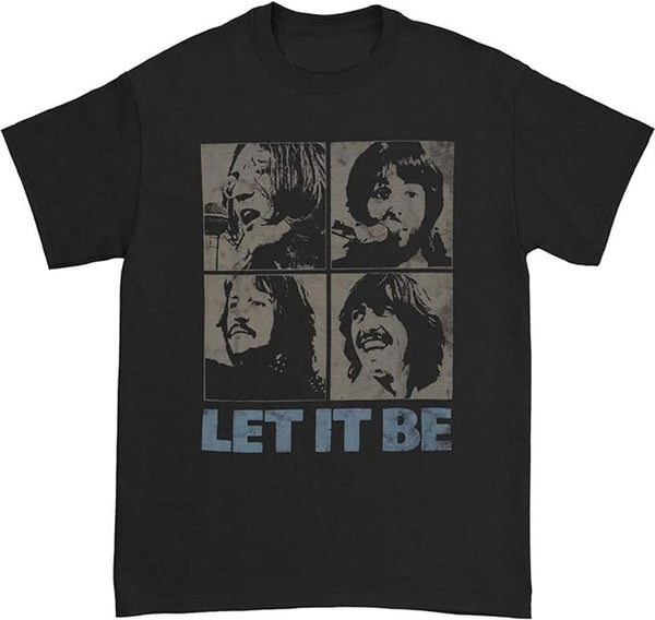 The Beatles T-shirt - Let It Be Photo Shirt -Harrison, Lennon, McCartney, Ringo - New