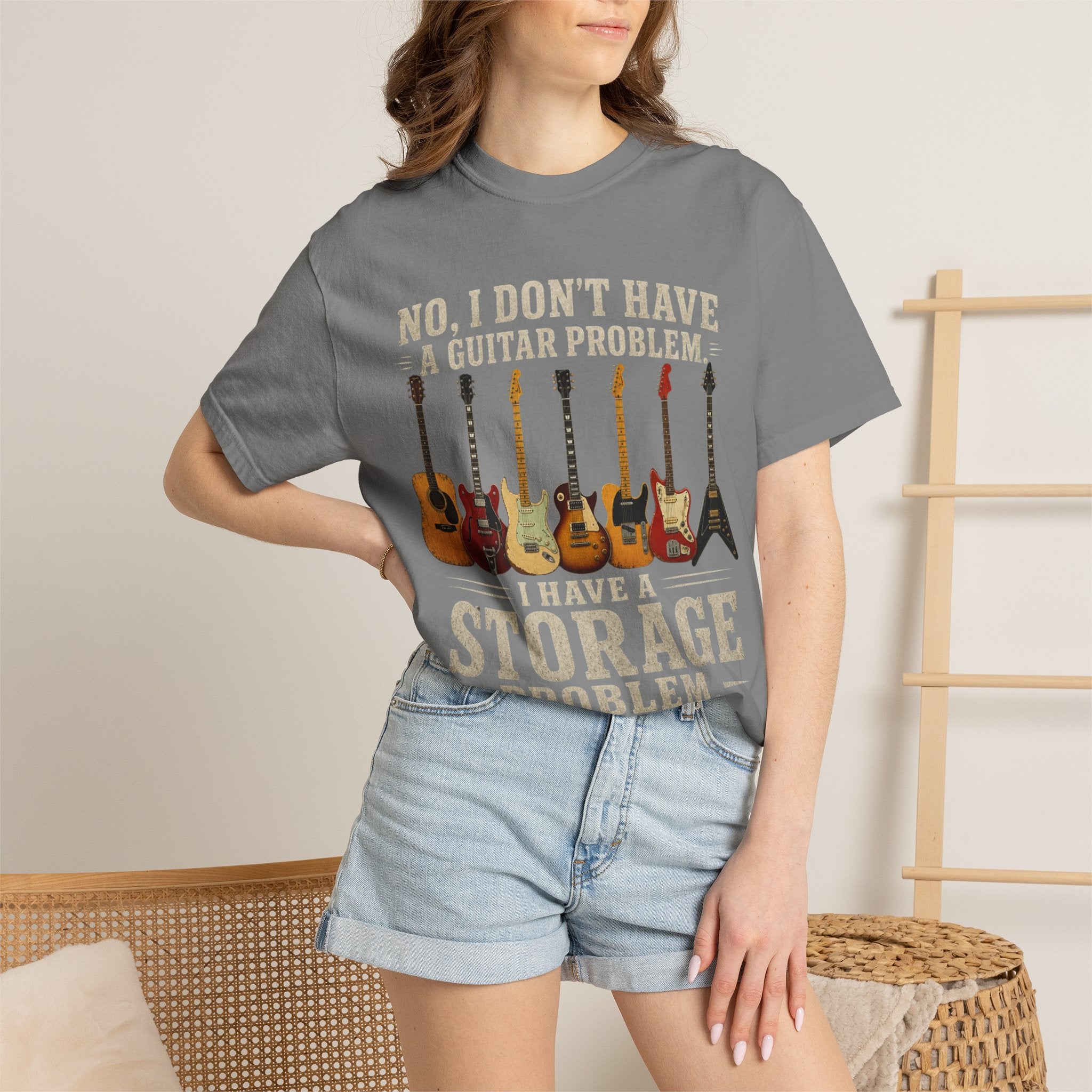 No I Don't Have A Guitar Problem Shirt | Funny Guitar Collector T-Shirt | Vintage Guitarist Gift Tee | Music Lover Shirt
