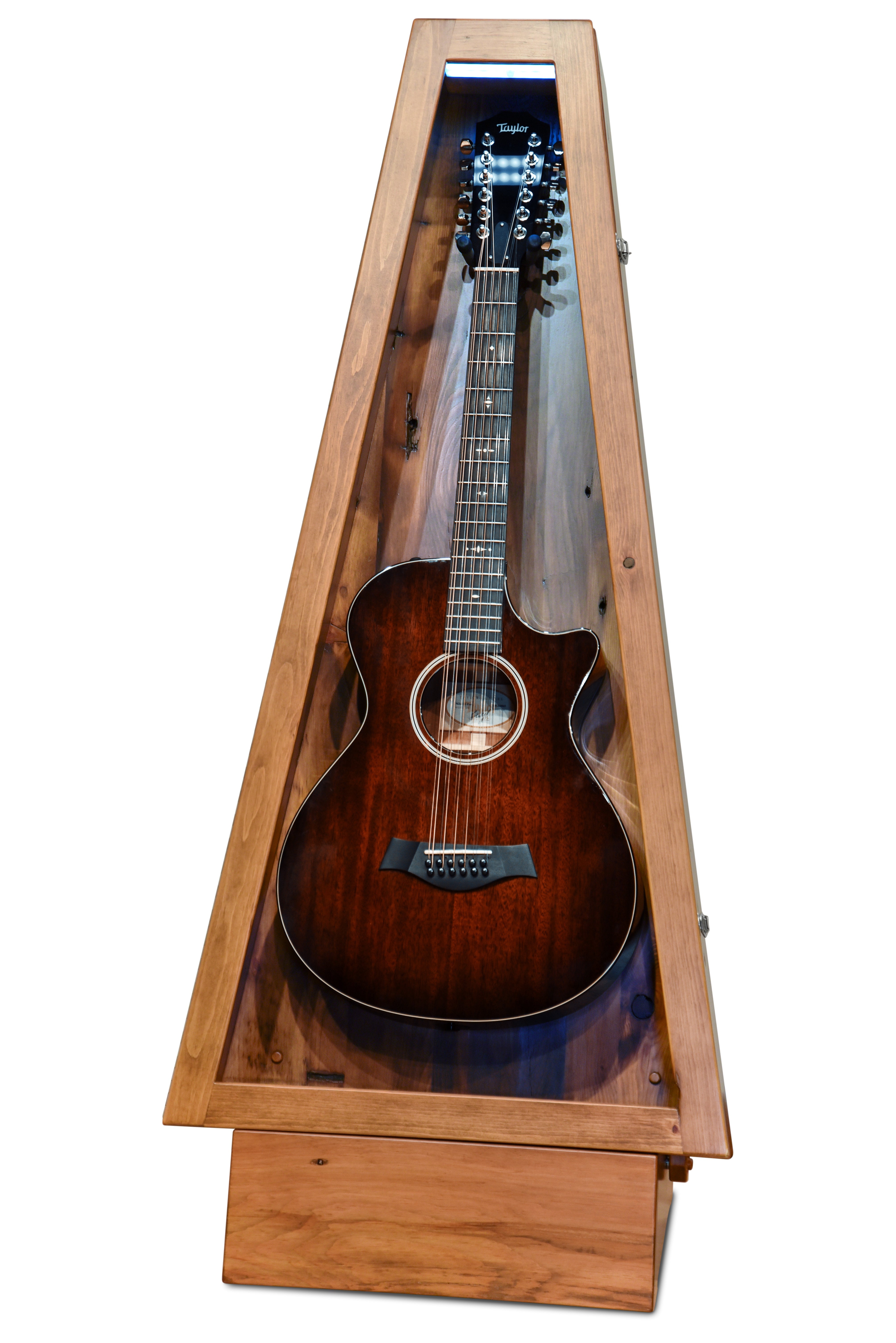 ClimaStand Triangle Humidor with Base - 300 Year Old Reclaimed Wood with Sealy Stain