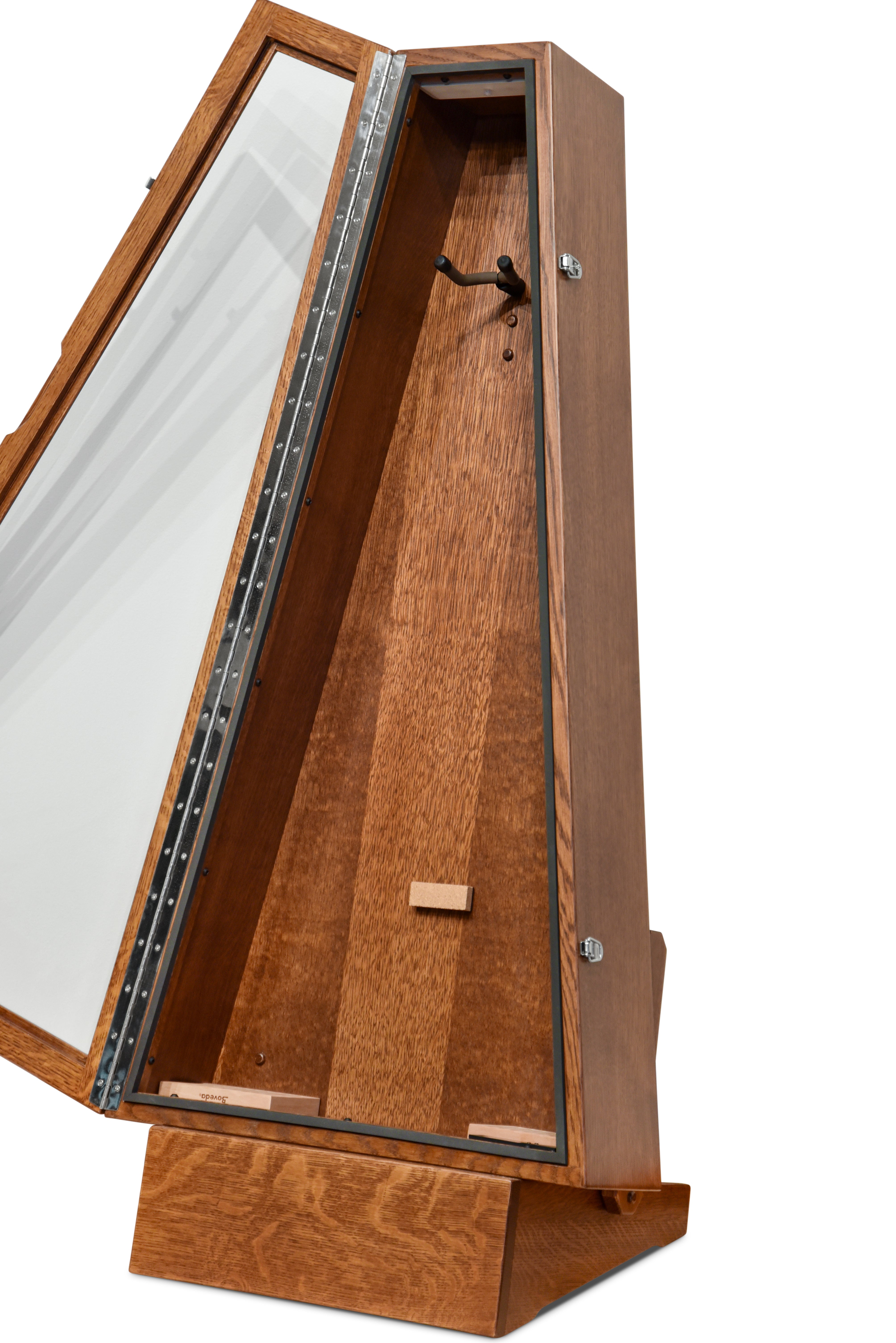 ClimaStand Triangle Humidor with Base - Quartersawn White Oak with Boston Stain