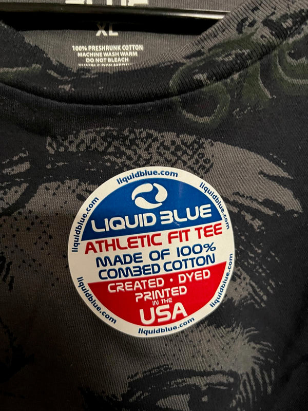 Jimi Hendrix Big Face T-shirt - Hendrix AOP Liquid Blue XL