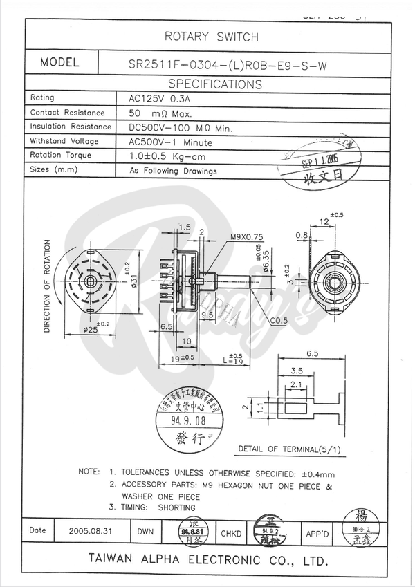 4-Position Rotary Dial Switch for Gibson® & Epiphone® Varitone®