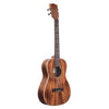Kala KA-SA-B acacia baritone ukulele, three-quarter front view highlighting the figured solid acacia top