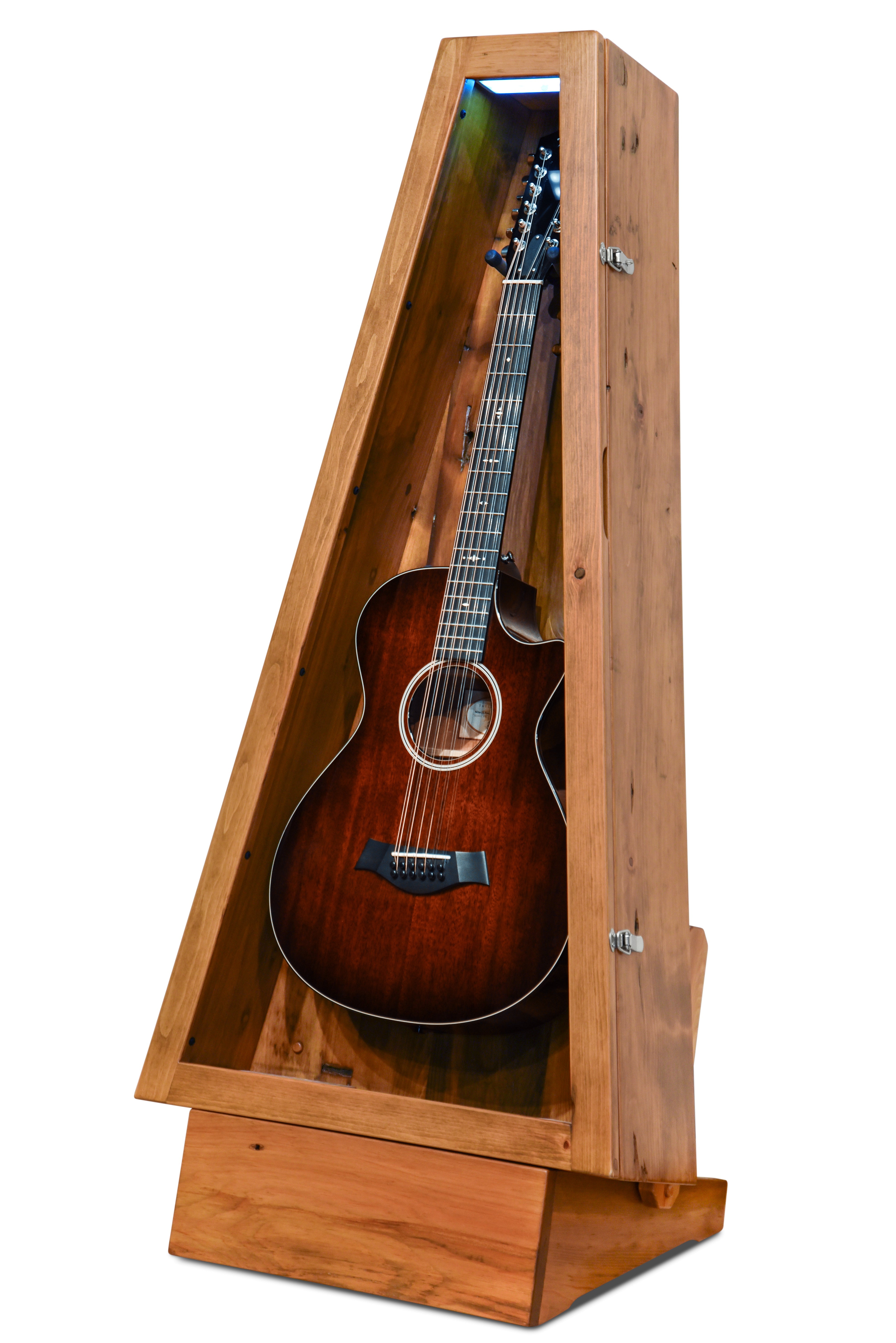 ClimaStand Triangle Humidor with Base - 300 Year Old Reclaimed Wood with Sealy Stain