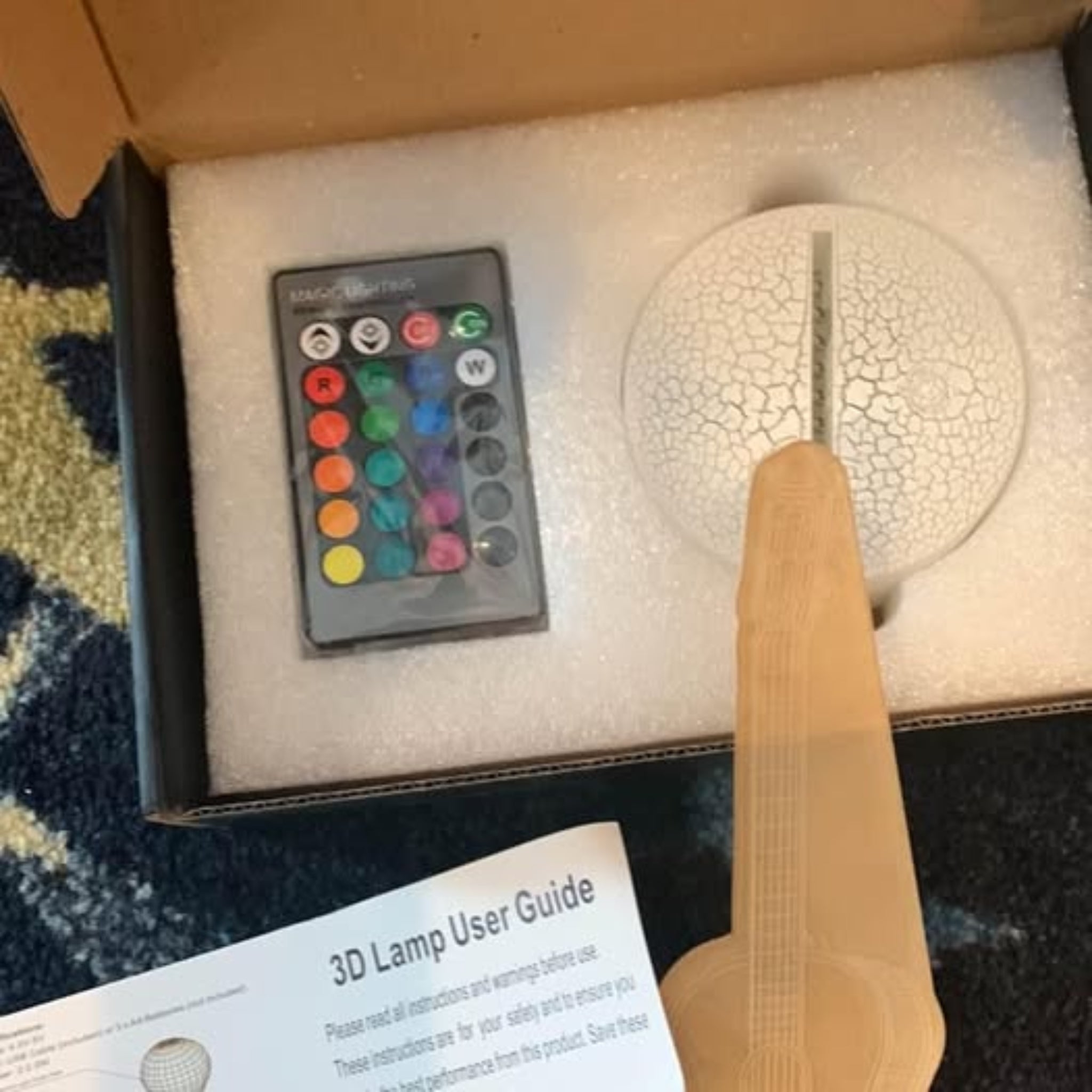 3D Night Light Guitar Illusion Lamp with Remote Control & 16 Colors