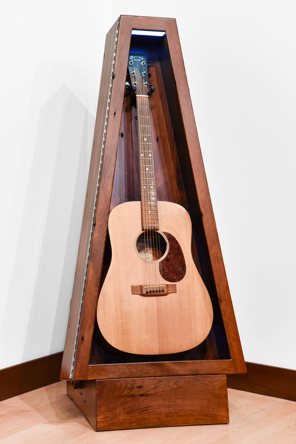 ClimaStand Triangle Humidor with Base - 300 Year Old Reclaimed Wood with Boston Stain