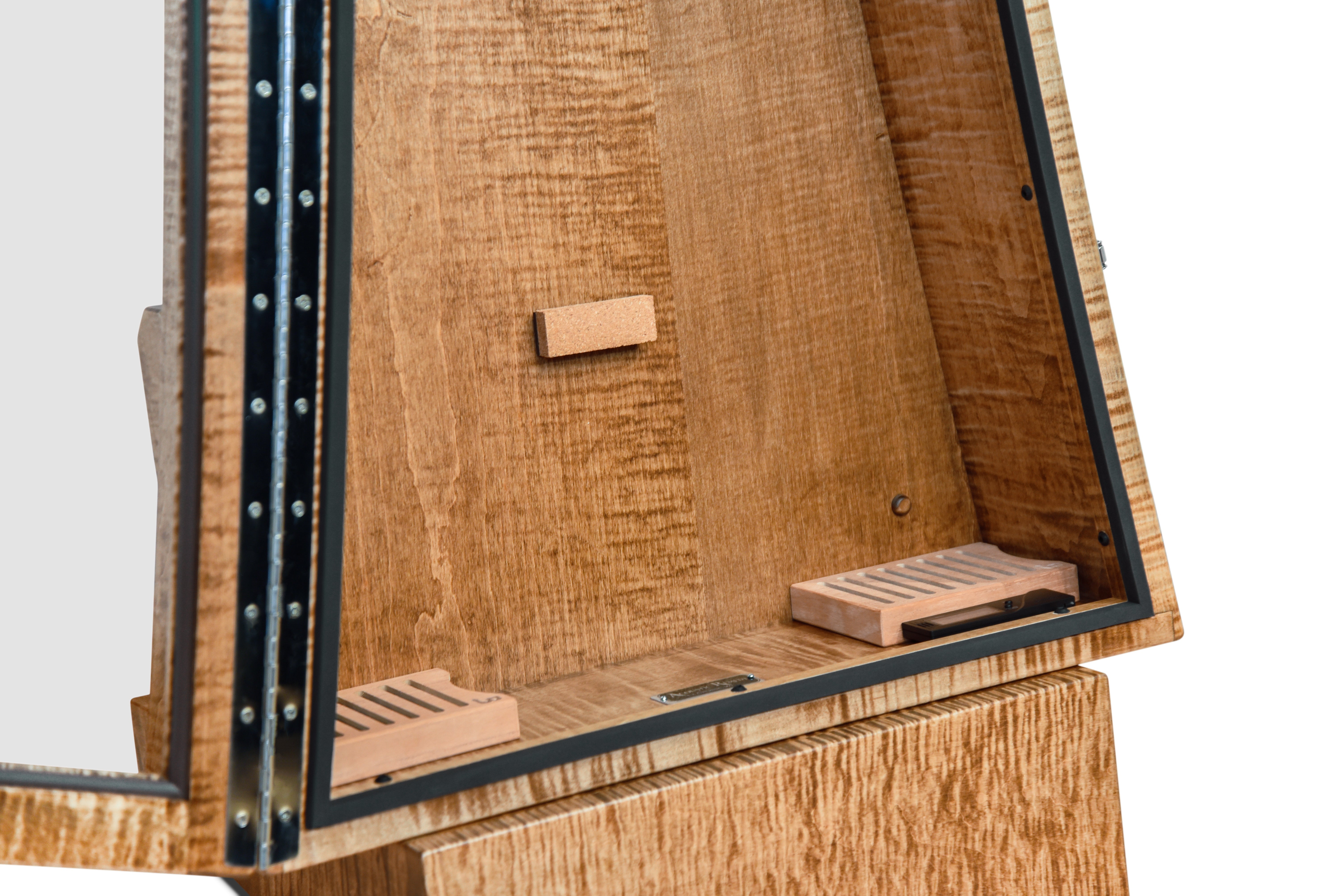 ClimaStand Triangle Humidor with Base - Flamed Maple With Provincial Stain