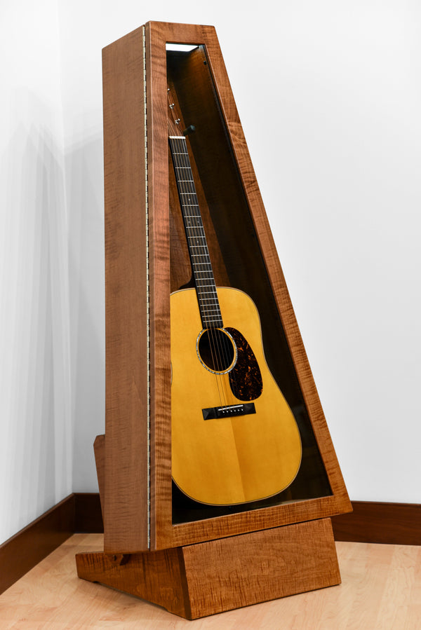 ClimaStand Triangle Humidor with Base - Flamed Maple with Boston Stain