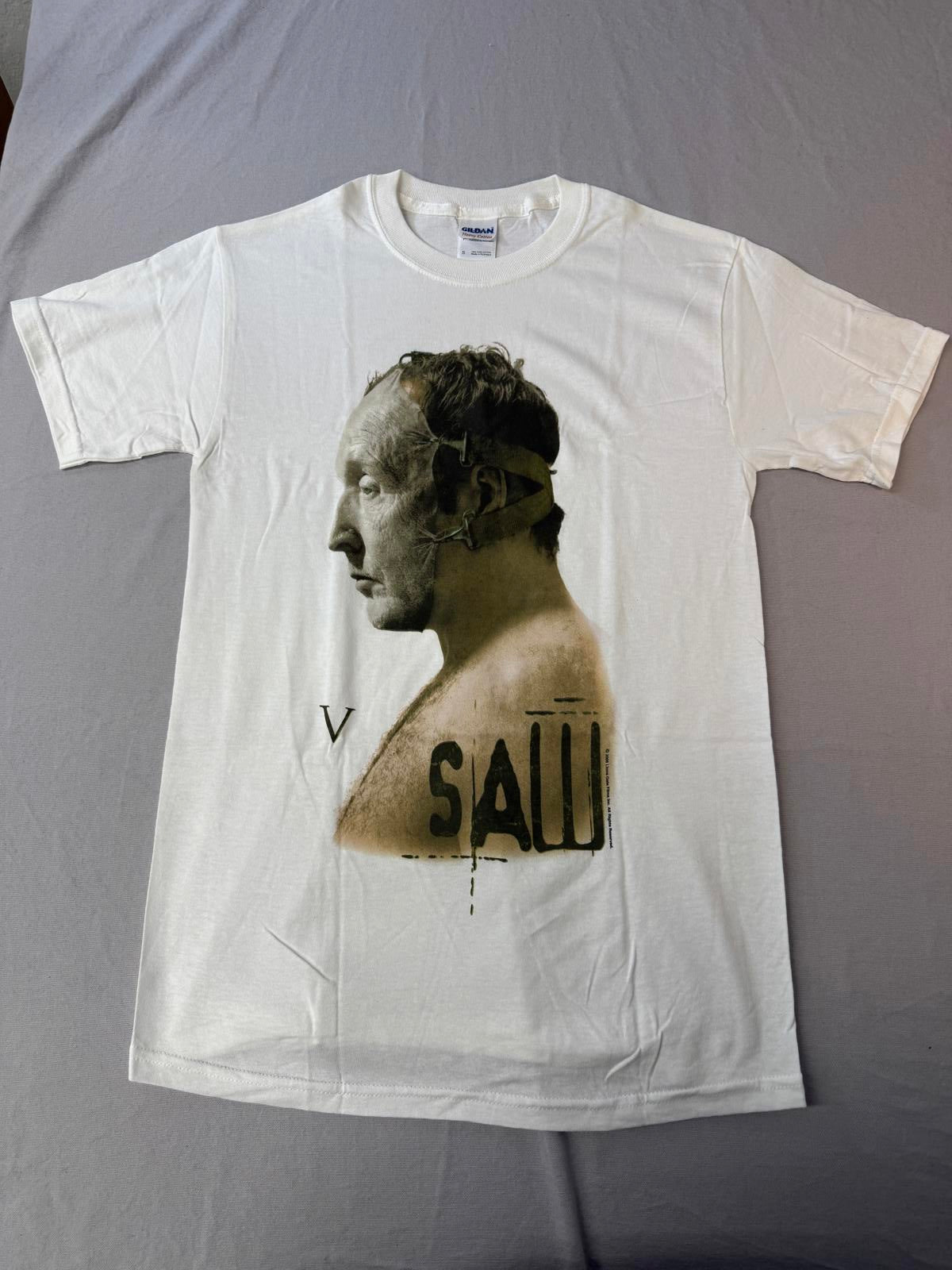 Saw 5 Movie Shirt  Five Jigsaw Mask Tobin Bell- S