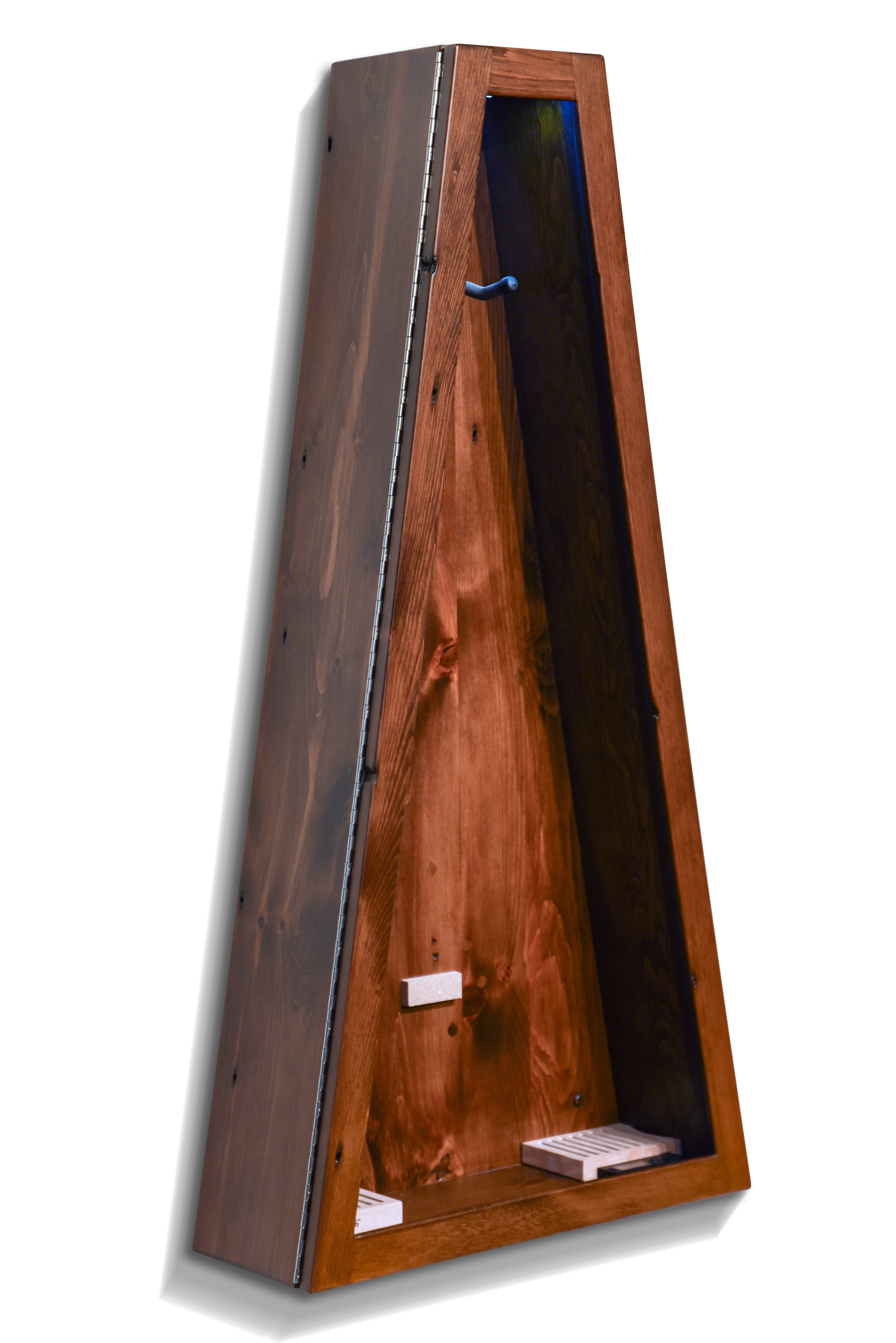 ClimaCase Triangle Humidor - 300 Year Old Reclaimed Wood with Boston Stain