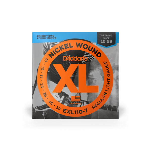 D'Addario Guitar Strings - XL Nickel Electric Guitar Strings - EXL110-7