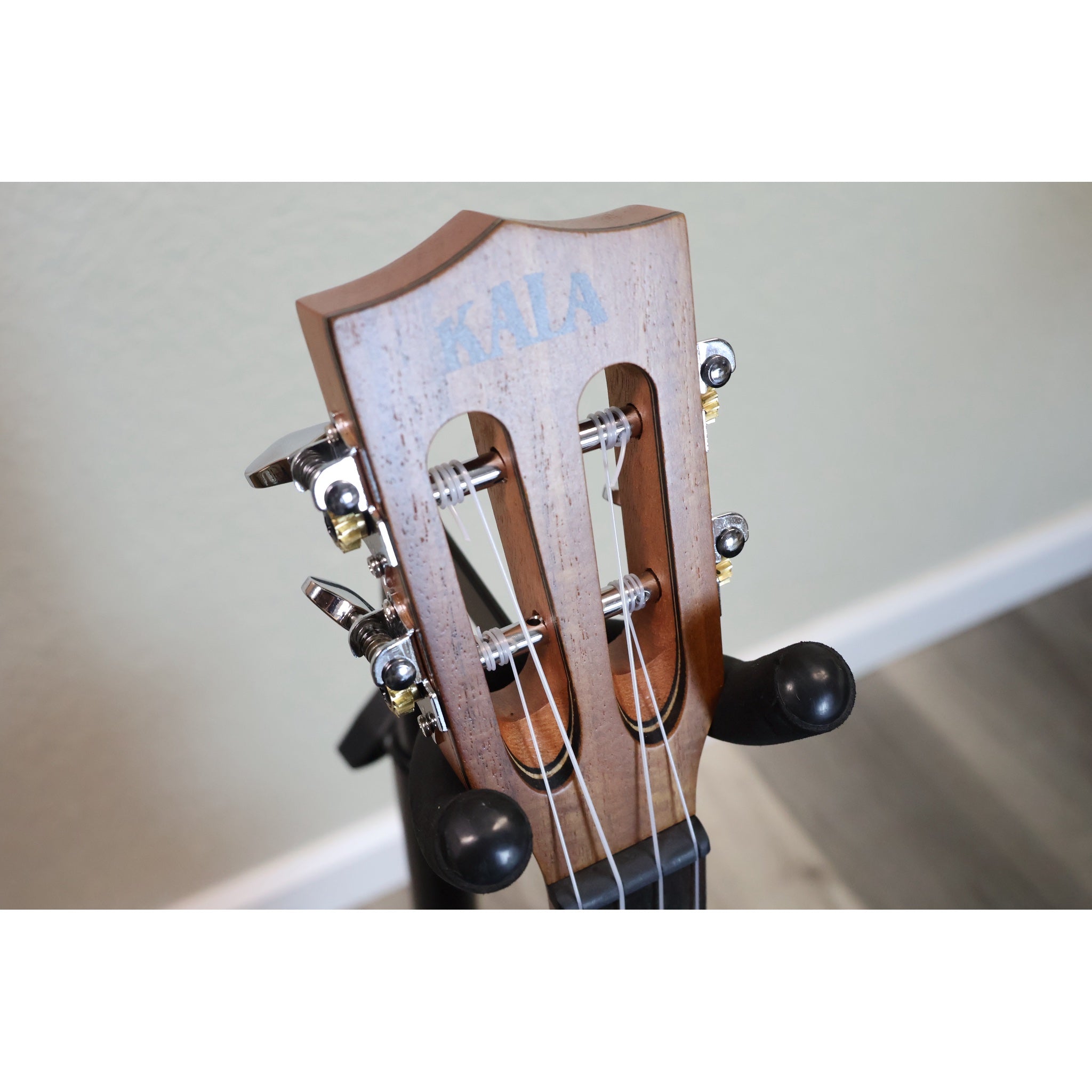 Kala KA-SA-T tenor ukulele slotted headstock front with Kala logo