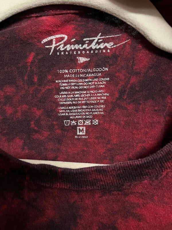 Primitive Skateboarding T-shirt - Black/Red Rose Tie Dye -M