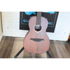 Lâg Sauvage PE Parlor Acoustic-Electric Guitar with a reddish-brown finish and black headstock, displayed on a black stand in front of a white paneled wall with El Cajon Guitars & Music Logo.