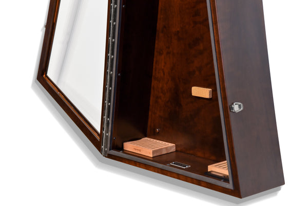 ClimaCase Triangle Humidor - Cherry with Onyx Stain