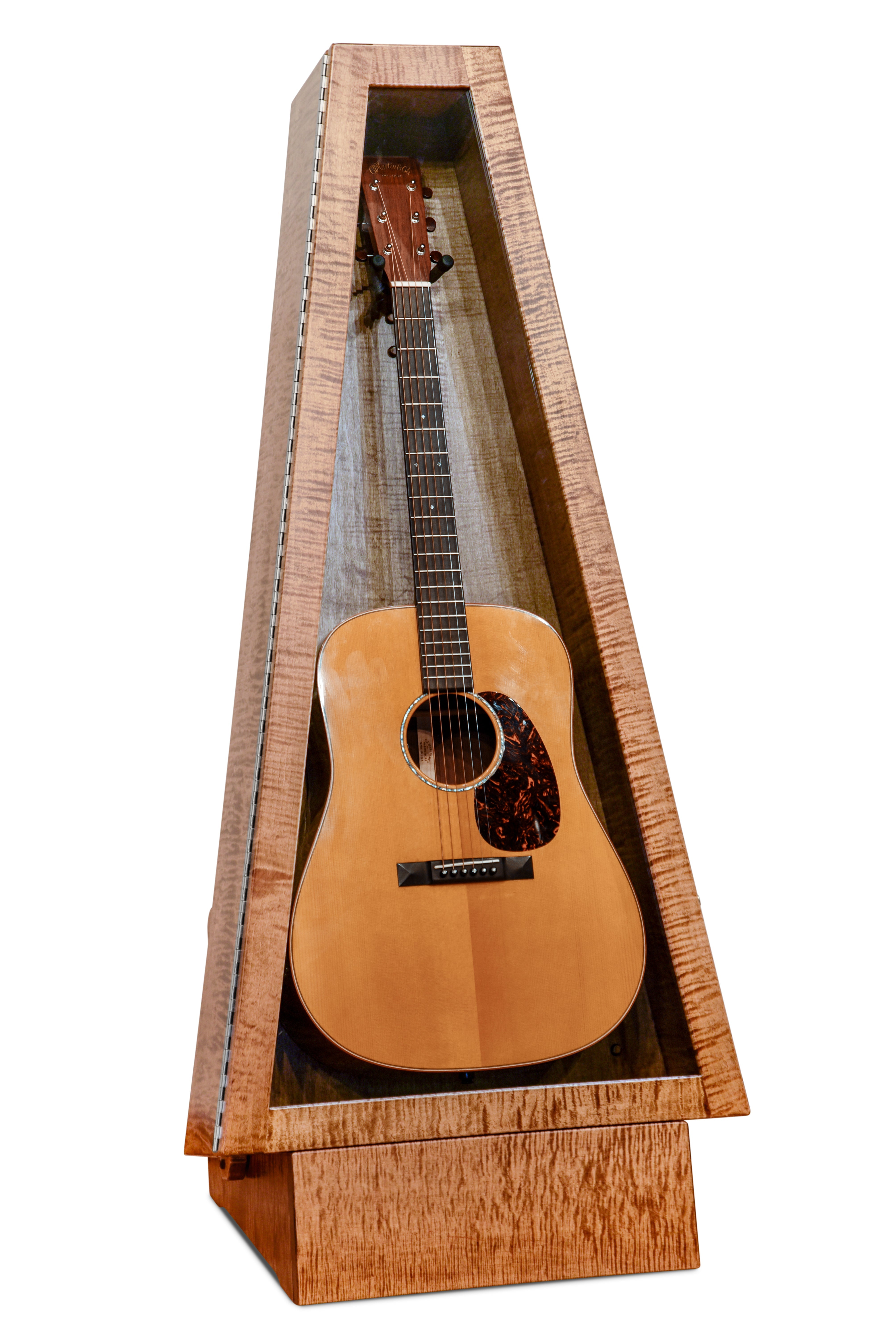 ClimaStand Triangle Humidor with Base - Flamed Maple With Provincial Stain