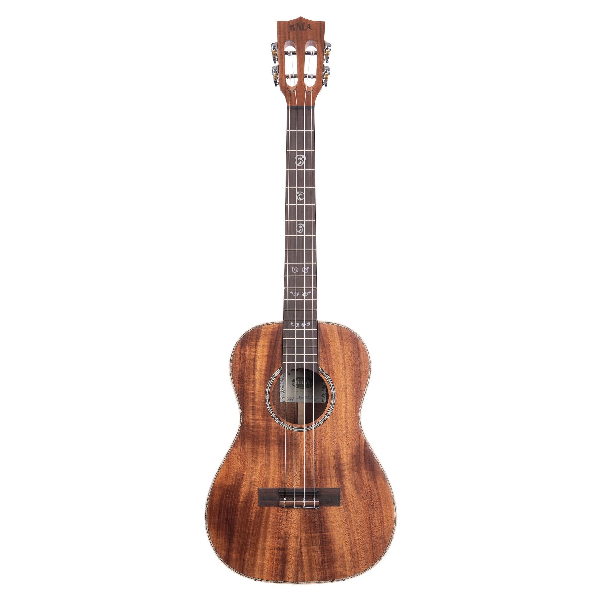 Kala KA-SA-B baritone ukulele, full front view showing acacia top, soundhole and rosewood fingerboard