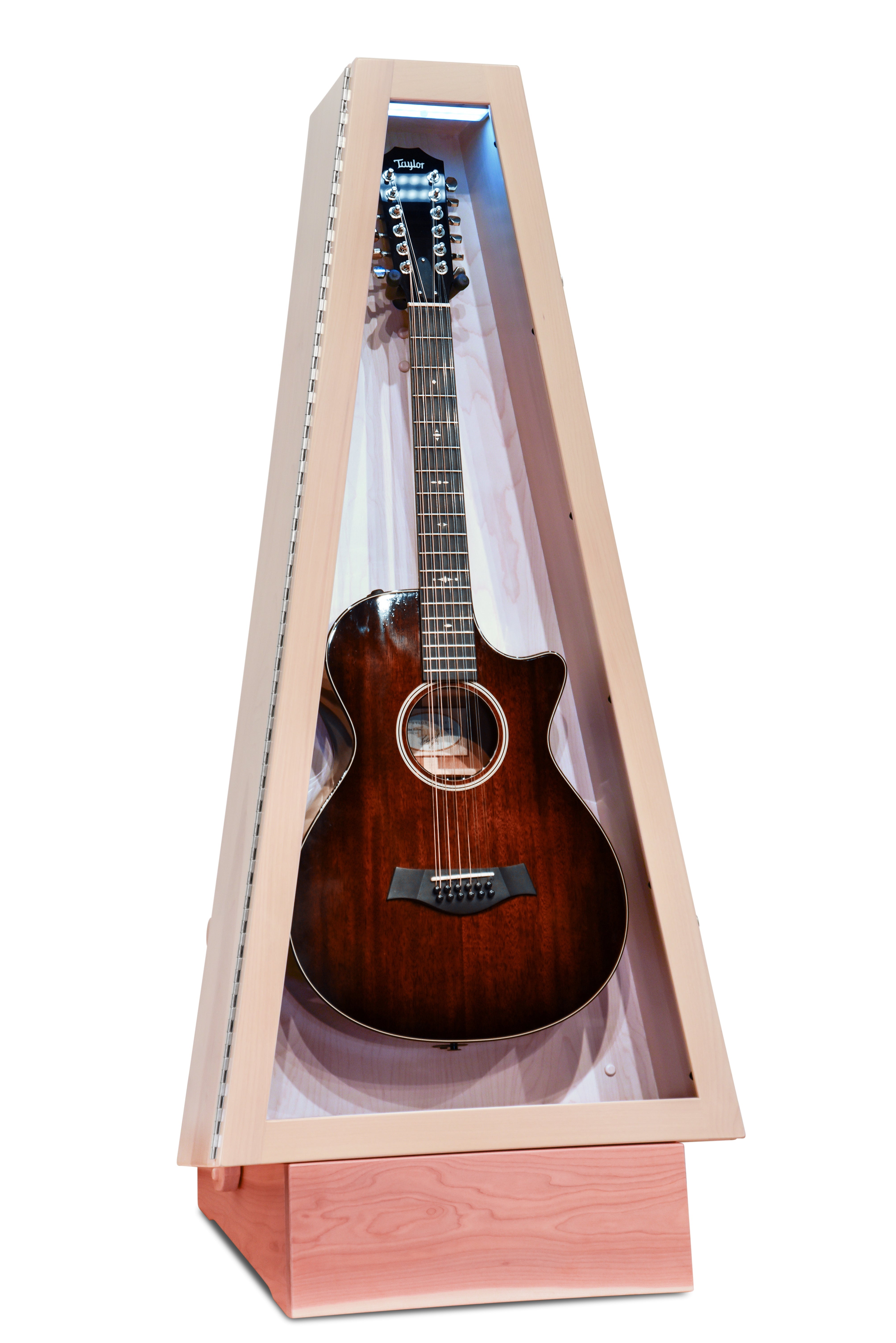 ClimaStand Triangle Humidor with Base - Birch with Campbell White Stain