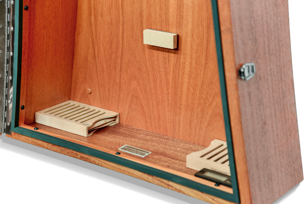 ClimaCase Triangle Humidor - African Mahogany (Quarter Sawn)