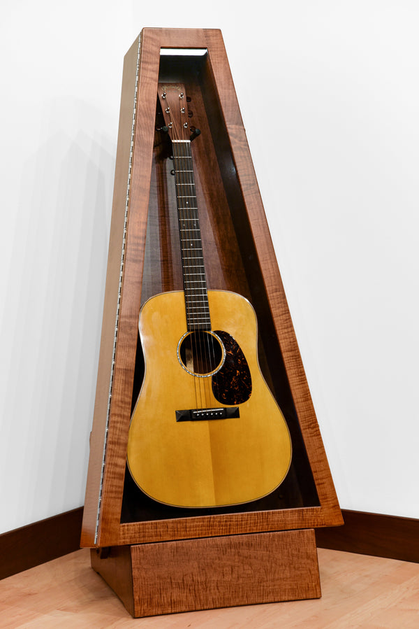 ClimaStand Triangle Humidor with Base - Flamed Maple with Boston Stain